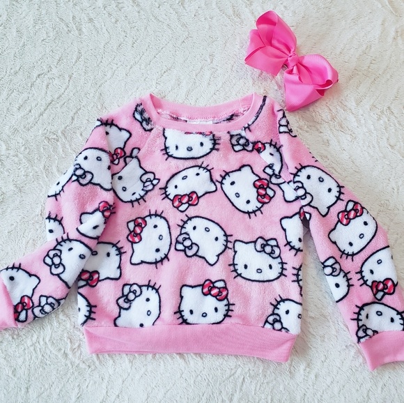 🎉HP🎉 Girls Hello Kitty Fleece Pink Sweater - Picture 2 of 2